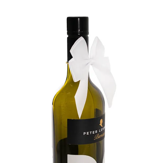 Pre-Made Bow Satin 25mm & Elastic Loop Pk6 White (10*11cm)