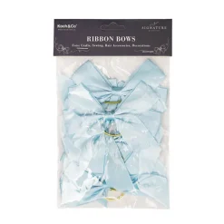 Pre-Made Bow Satin 25mm & Elastic Loop Pk6 BabyBlue(10*11cm)