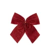 Pre-Made Bow Tinsel Sequins Pack 2 Red (14Wx19cm)