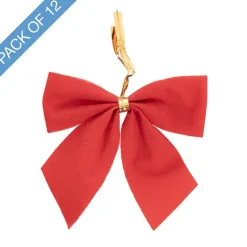 Pre-Made Bow Velvet Mini Pack 12 Red (6.5*6.5cm)