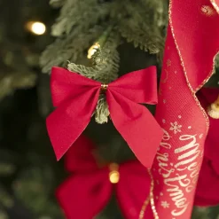 Pre-Made Bow Velvet Mini Pack 12 Red (6.5*6.5cm)