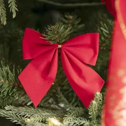 Pre-Made Bow Velvet Small Pack 6 Red (10*10cm)