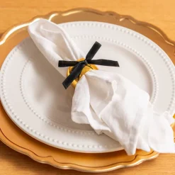 Pre-Made Ribbon Bow Double Face Satin Black Pk24(10mmx6.5cm)