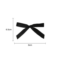 Pre-Made Ribbon Bow Double Face Satin Black Pk24(10mmx6.5cm)