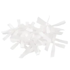 Pre-Made Ribbon Bow Double Face Satin White Pk24(10mmx6.5cm)