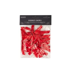 Pre-Made Ribbon Bow Double Face Satin Red Pk24 (10mmx6.5cm)