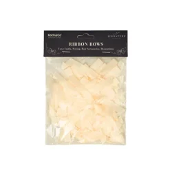 Pre-Made Ribbon Bow Double Face Satin Ivory Pk24(10mmx6.5cm)