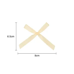 Pre-Made Ribbon Bow Double Face Satin Ivory Pk24(10mmx6.5cm)