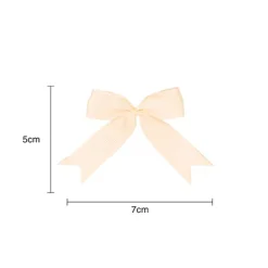 Pre-Made Ribbon Bow Grosgrain Ivory Pack 24 (15mmx5cm)
