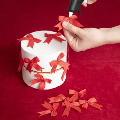 Pre-Made Ribbon Bow Grosgrain Red Pack 24 (15mmx5cm)