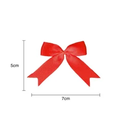 Pre-Made Ribbon Bow Grosgrain Red Pack 24 (15mmx5cm)