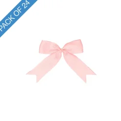 Pre-Made Ribbon Bow Grosgrain Baby Pink Pack 24 (15mmx5cm)