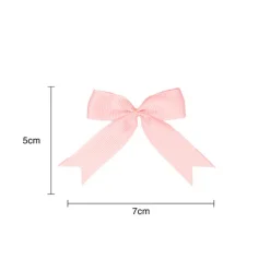 Pre-Made Ribbon Bow Grosgrain Baby Pink Pack 24 (15mmx5cm)