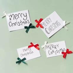 Pre-Made Ribbon Bow 10mm Satin Xmas Mix Pack 48 (3.5Lcm)