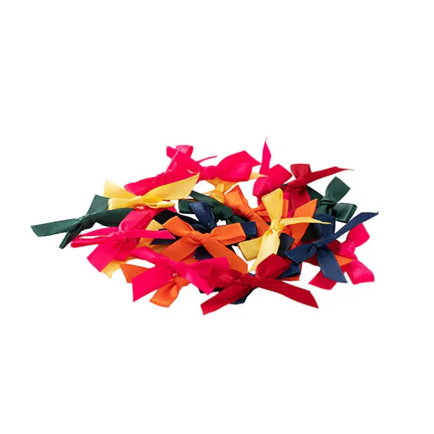 Pre-Made Ribbon Bow 10mm Satin Brights Mix Pack 48 (3.5Lcm)