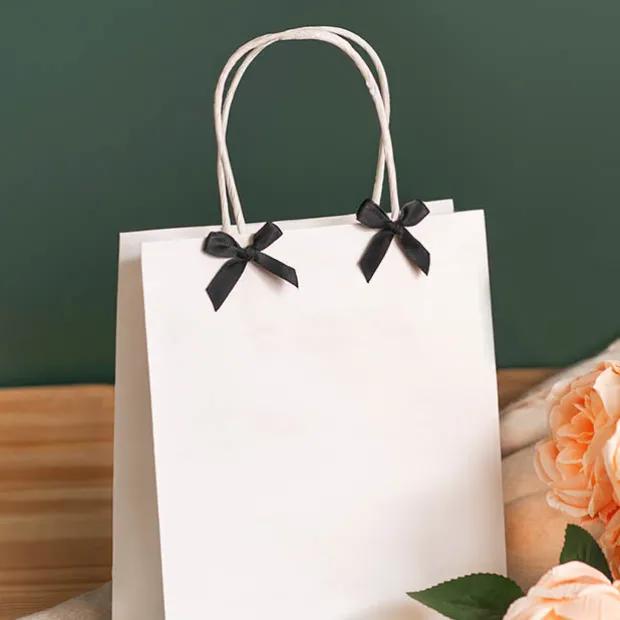 Pre-Made Ribbon Bow 10mm Satin Black Pack 24 (3.5cm)