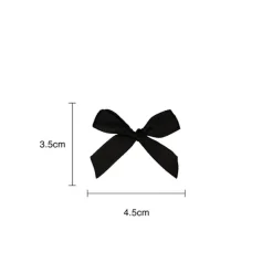 Pre-Made Ribbon Bow 10mm Satin Black Pack 24 (3.5cm)