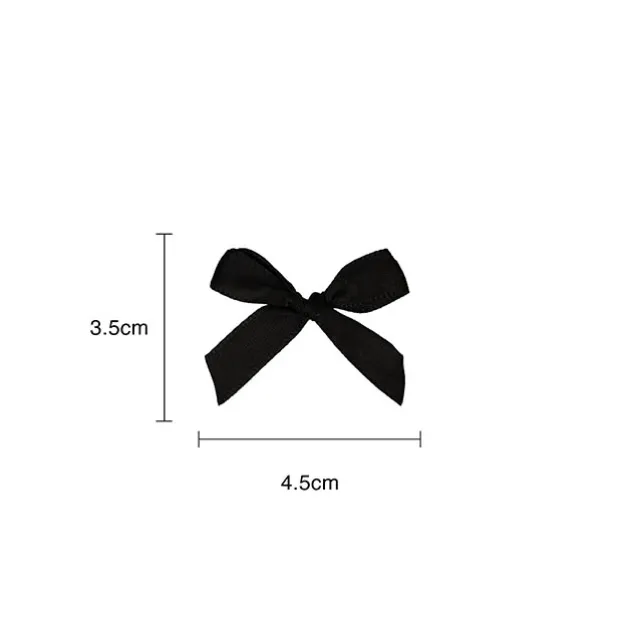 Pre-Made Ribbon Bow 10mm Satin Black Pack 24 (3.5cm)