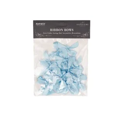 Pre-Made Ribbon Bow 10mm Satin Baby Blue Pack 24 (3.5cm)