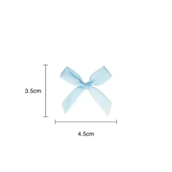 Pre-Made Ribbon Bow 10mm Satin Baby Blue Pack 24 (3.5cm)