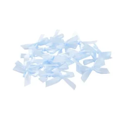 Pre-Made Ribbon Bow 10mm Satin Baby Blue Pack 24 (3.5cm)