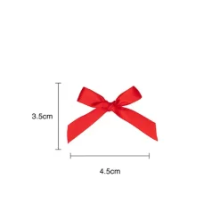 Pre-Made Ribbon Bow 10mm Satin Red Pack 24 (3.5cm)