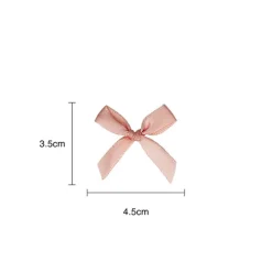 Pre-Made Ribbon Bow 10mm Satin Dust Pink Pack 24 (3.5cm)