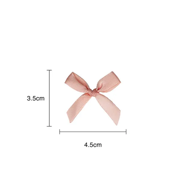 Pre-Made Ribbon Bow 10mm Satin Dust Pink Pack 24 (3.5cm)