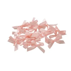 Pre-Made Ribbon Bow 10mm Satin Dust Pink Pack 24 (3.5cm)