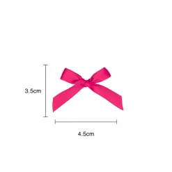 Pre-Made Ribbon Bow 10mm Satin Hot Pink Pack 24 (3.5cm)