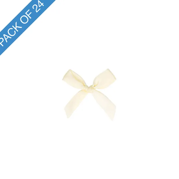 Pre-Made Ribbon Bow 10mm Satin Ivory Pack 24 (3.5cm)
