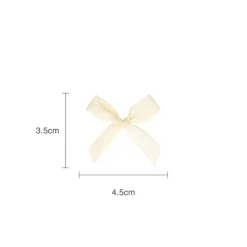Pre-Made Ribbon Bow 10mm Satin Ivory Pack 24 (3.5cm)