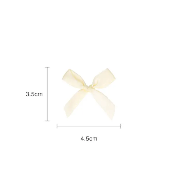 Pre-Made Ribbon Bow 10mm Satin Ivory Pack 24 (3.5cm)
