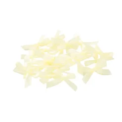 Pre-Made Ribbon Bow 10mm Satin Ivory Pack 24 (3.5cm)