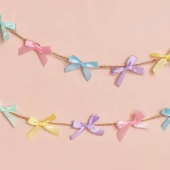 Pre-Made Ribbon Bow 10mm Satin Pastels Mix Pack 48 (3.5Lcm)
