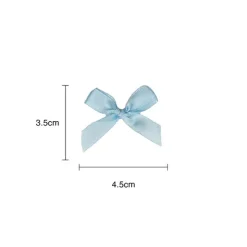 Pre-Made Ribbon Bow 10mm Satin Pastels Mix Pack 48 (3.5Lcm)