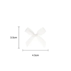 Pre-Made Ribbon Bow 10mm Satin White Pack 24 (3.5cm)