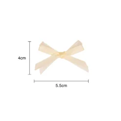 Pre-Made Ribbon Bow Organza Satin Ivory Pack 24 (6mmx5cm)