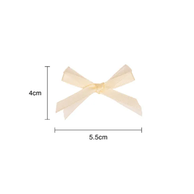 Pre-Made Ribbon Bow Organza Satin Ivory Pack 24 (6mmx5cm)