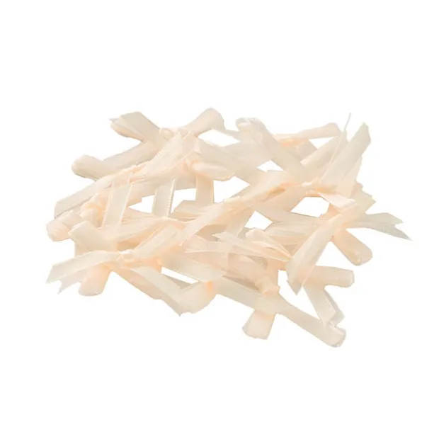 Pre-Made Ribbon Bow Organza Satin Ivory Pack 24 (6mmx5cm)