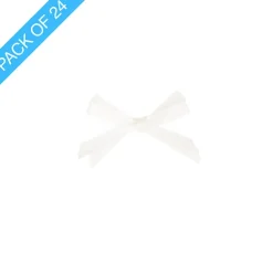 Pre-Made Ribbon Bow Organza Satin White Pack 24 (6mmx5cm)