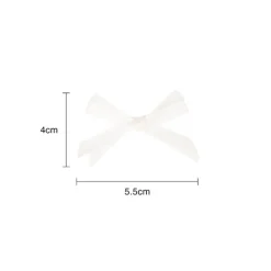 Pre-Made Ribbon Bow Organza Satin White Pack 24 (6mmx5cm)