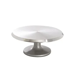 Premium Lazy Susan Rotating Stand Aluminium Silver(31x13cmH)