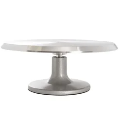 Premium Lazy Susan Rotating Stand Aluminium Silver(31x13cmH)