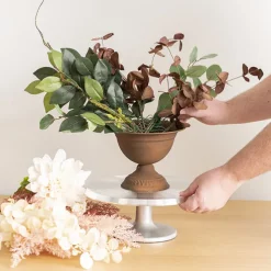 Premium Lazy Susan Rotating Stand Aluminium Silver(31x13cmH)