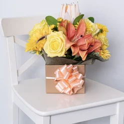 Premium Poly Florist Ribbon Satin Pearl Peach (30mmx50m)