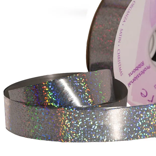 Premium Poly Ribbon Metallic Glitter Silver (30mmx91m)
