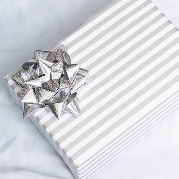 Premium Poly Ribbon Metallic Glitter Silver (30mmx91m)