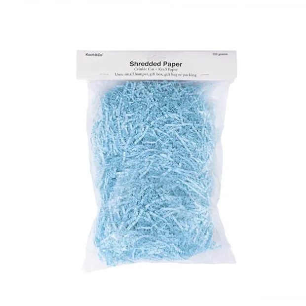 Premium Shredded Paper Filler Crinkle Cut Blue 150gm Bag