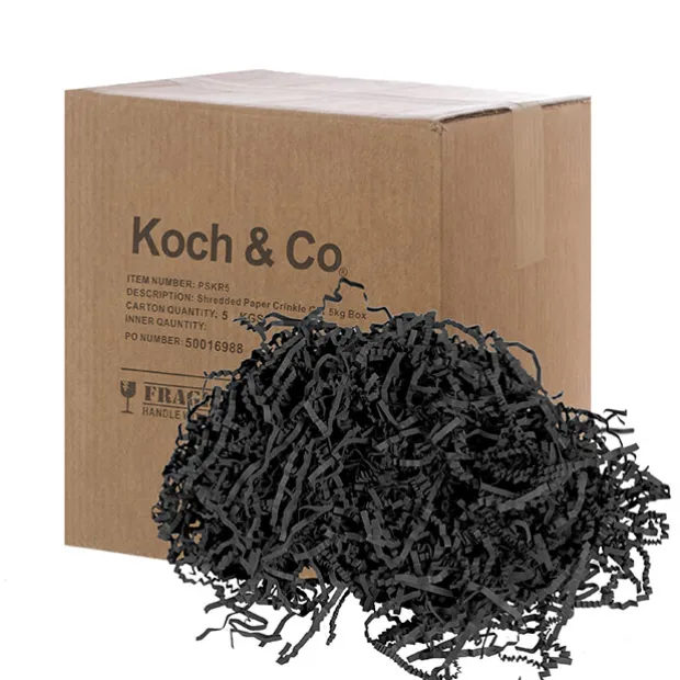 Premium Shredded Paper Filler Crinkle Cut Black 5kg Box